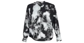 Camisa con botones Tie-Dye de Saint Laurent en seda gris Castaño 