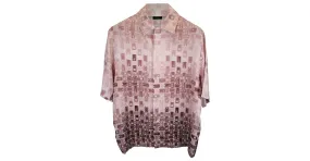 Camisa de bolos Amiri Gradient Tape en seda rosa 