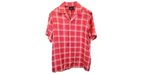 Camisa de manga corta a cuadros de seda roja de Tod's 