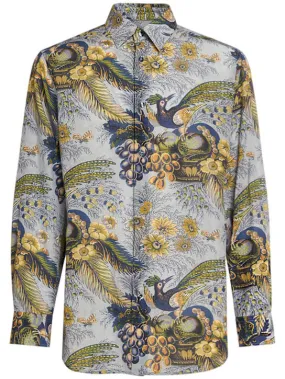 Camisa de seda estampada