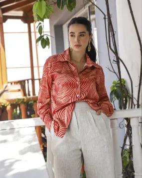 Camisa manga larga seda