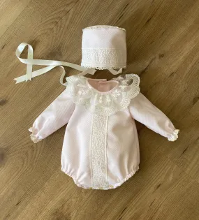 Romper and hood set made by hand. Various sizes